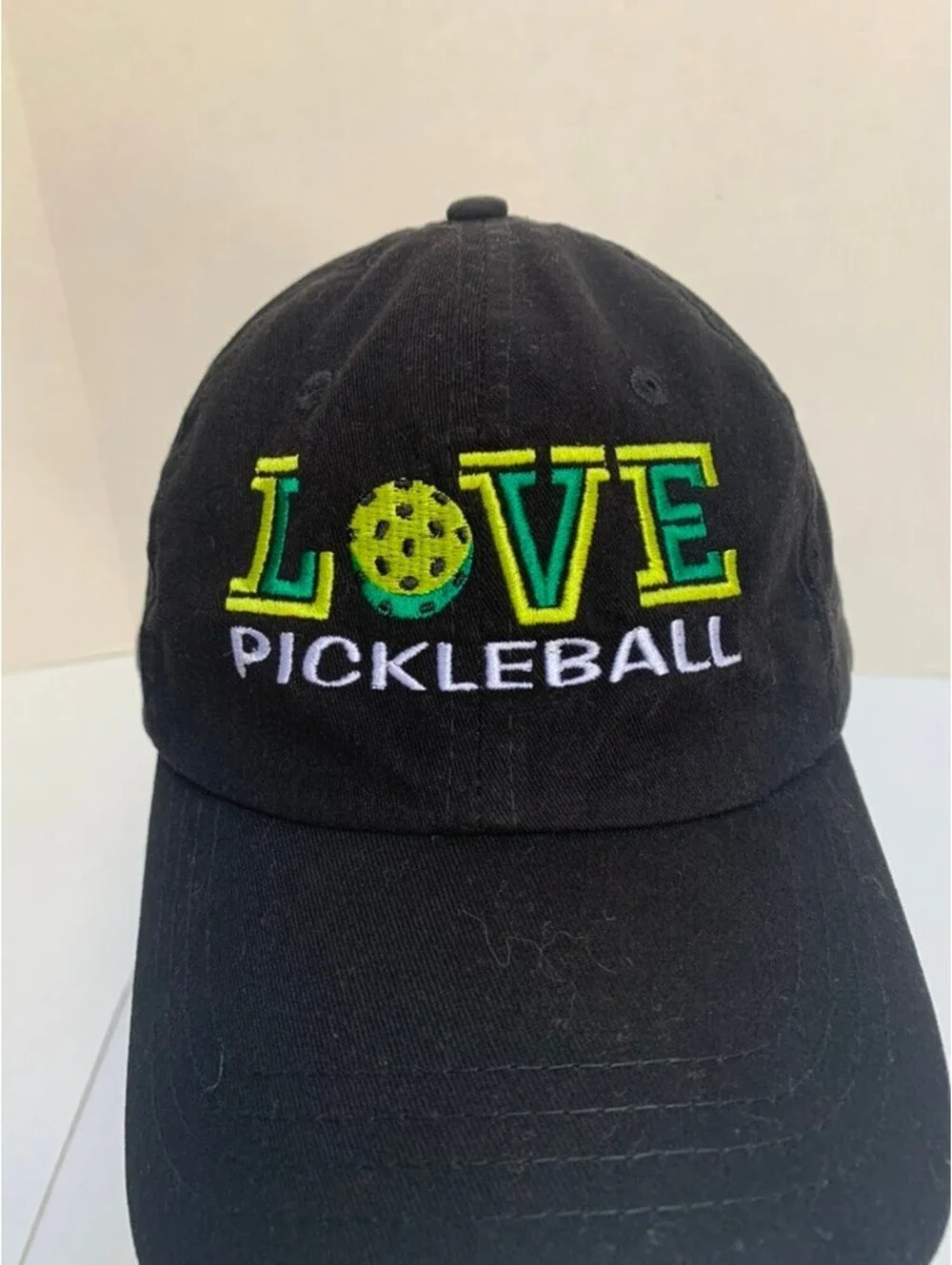 Love Pickleball Black Baseball Cap Hat